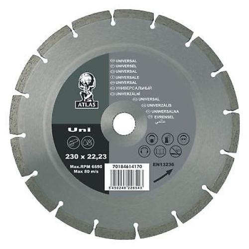 Disc diamantat Univesal 230mm, Atlas, 70184614170 Disc diamantat Univesal 230mm, Atlas, 70184614170