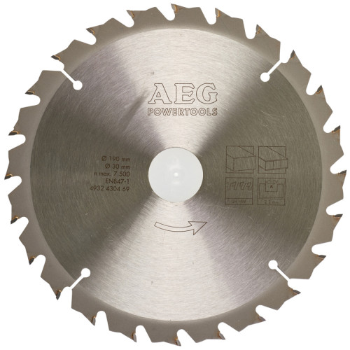 Panza AEG pentru fierastrau circular portabil, dimensiuni 190x30xz24, grosime 2,2mm, pentru materiale lemnoase Panza AEG pentru fierastrau circular portabil, dimensiuni 190x30xz24, grosime 2,2mm, pentru materiale lemnoase