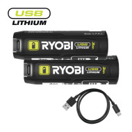 Set acumulatori Lithium+ 4V de 3Ah si port USB, model RB4L30X2 Ryobi Set acumulatori Lithium+ 4V de 3Ah si port USB, model RB4L30X2 Ryobi