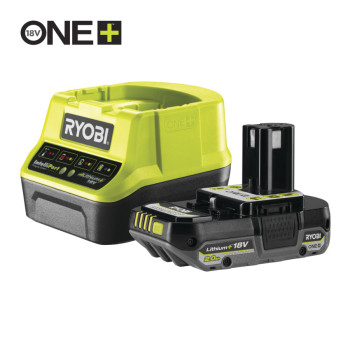 Set acumulatori Lithium+ 18V ONE+™ de 2Ah si incarcator rapid, model RC18120-120C Ryobi Set acumulatori Lithium+ 18V ONE+™ de 2Ah si incarcator rapid, model RC18120-120C Ryobi