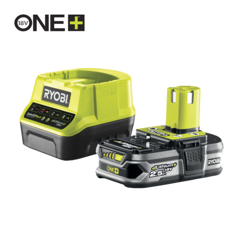 Set acumulatori Lithium+ 18V ONE+™ de 2.5Ah si incarcator rapid, model RC18120-125 Ryobi Set acumulatori Lithium+ 18V ONE+™ de 2.5Ah si incarcator rapid, model RC18120-125 Ryobi