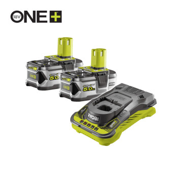 Set acumulatori Lithium+ 18V ONE+™ de 5Ah si incarcator rapid, model RC18150-250 Ryobi Set acumulatori Lithium+ 18V ONE+™ de 5Ah si incarcator rapid, model RC18150-250 Ryobi