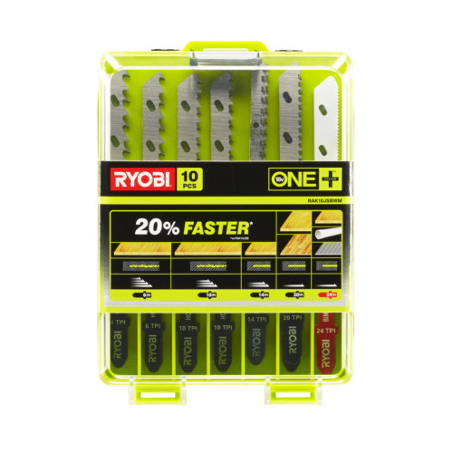 Set 10 buc panze pentru fierastrau pendular pentru lemn, metal și tevi, model RAK10JSBWM, 5132002811 Ryobi Set 10 buc panze pentru fierastrau pendular pentru lemn, metal și tevi, model RAK10JSBWM, 5132002811 Ryobi