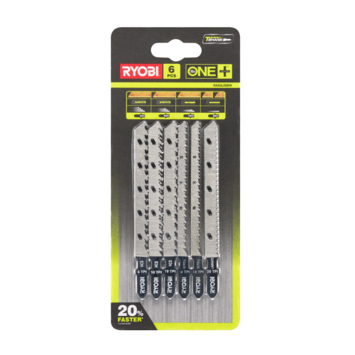 Set 6 buc panze pentru fierastrau pendular pentru lemn, model RAK6JSBW, 5132002810, Ryobi Set 6 buc panze pentru fierastrau pendular pentru lemn, model RAK6JSBW, 5132002810, Ryobi