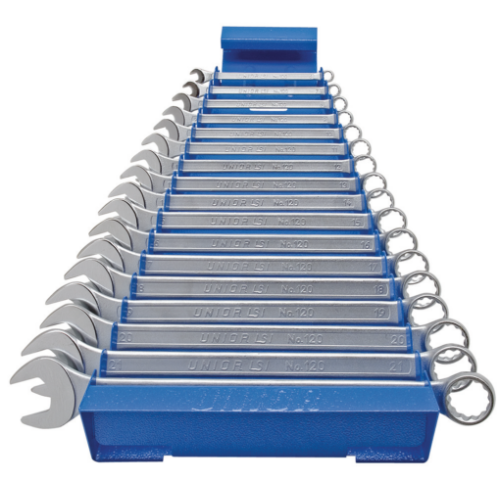 Set de chei combinate lungi cu suport metalic 6 – 22mm, 17buc, 605537 Unior Set de chei combinate lungi cu suport metalic 6 – 22mm, 17buc, 605537 Unior