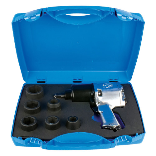 Pistol pneumatic si set de capete chei tubulare de impact 3/4", Unior, in cutie, art. 1564