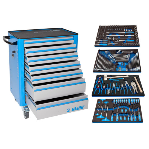 Set 193 scule 1011BEV4 in module SOS in carucior de scule 940EV4, Unior Set 193 scule 1011BEV4 in module SOS in carucior de scule 940EV4, Unior